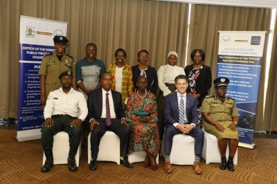 Stakeholders at the inauguration of the Trafficking in Person Mobile App Platform (TIPMAP), at Sheraton Kampala Hotel on 28th July 2023 (PHOTO: Uganda Police Force). 